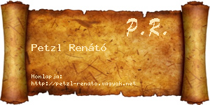 Petzl Renátó névjegykártya